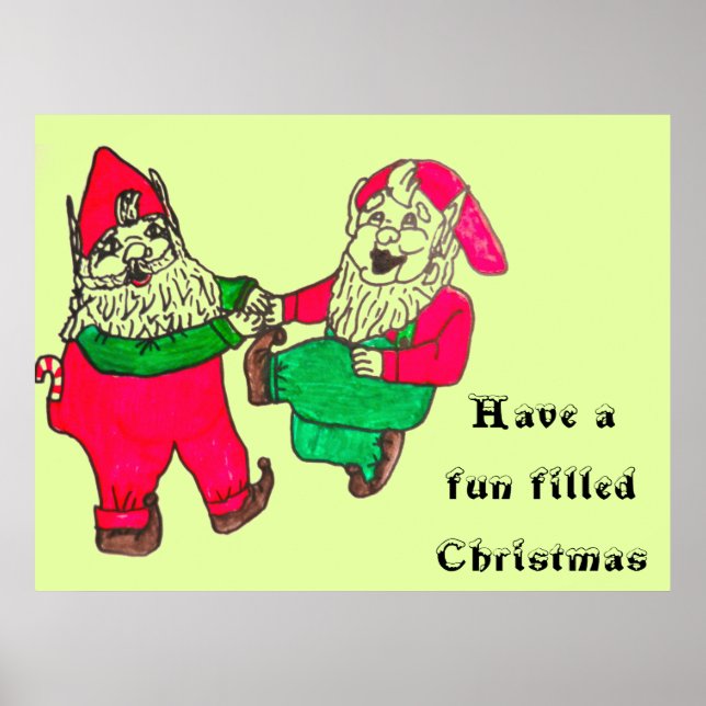 CHRISTMAS DANCING ELVES poster (Front)