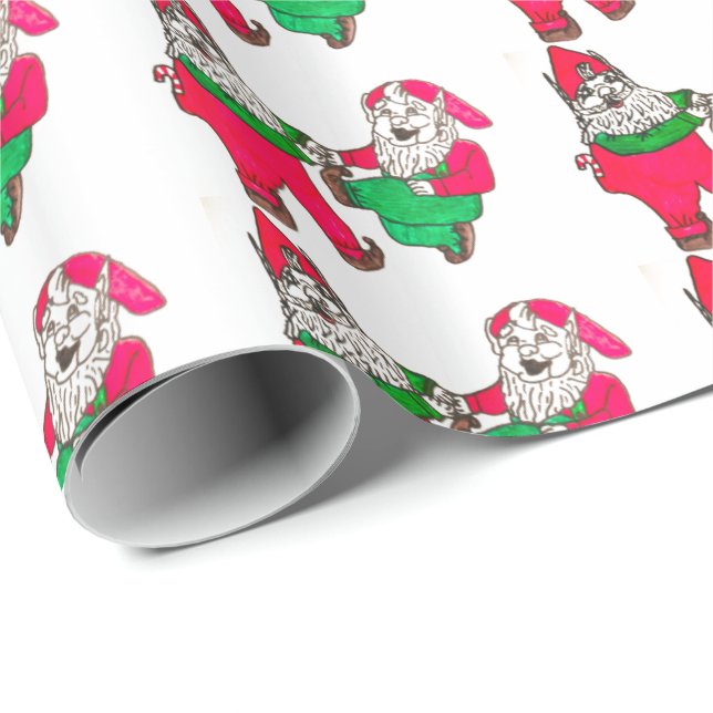 CHRISTMAS DANCING ELVES  wrapping paper (Roll Corner)