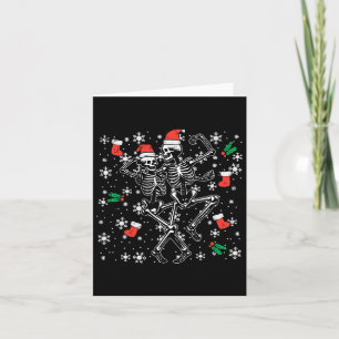 Christmas Dancing Skeletons Funny Xmas Bones Goth Card