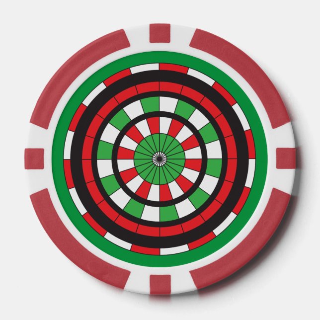 Christmas Dartboard Poker Chips (Front)