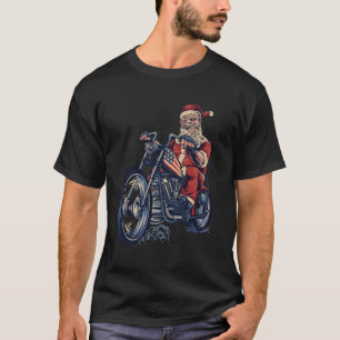 Christmas Day Cool Santa On A Motorcycle Riding Sa T-Shirt