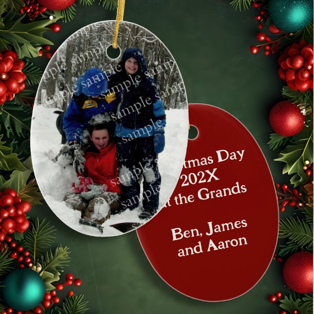 Christmas Day Photo Keepsake Ceramic Tree Decoration (Creator Uploaded)