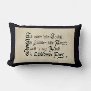 Christmas Day Victorian Holiday Wish Lumbar Cushion
