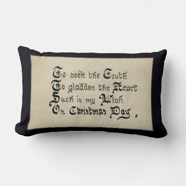 Christmas Day Victorian Holiday Wish Lumbar Cushion (Front)