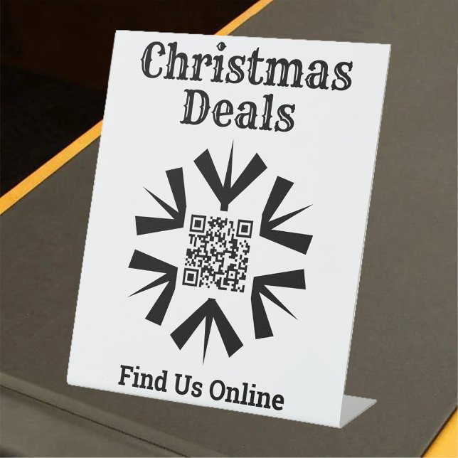 Christmas Deals Online with QR Code Pedestal Sign (Creator Uploaded)