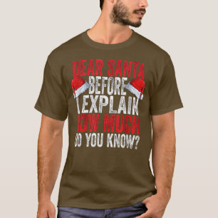 Christmas Dear Santa Before I Eplain How Much Do Y T-Shirt