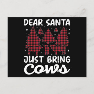 Christmas Dear Santa Bring The Cows Animal Farm Postcard