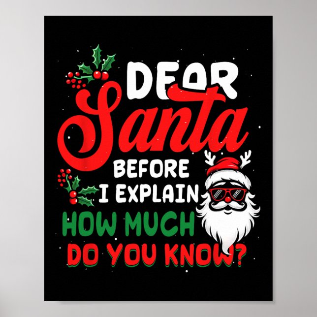 Christmas Dear Santa I Can Explain How Much Do U K Poster (Front)