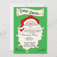 Christmas Dear Santa Wish List Invite Holiday