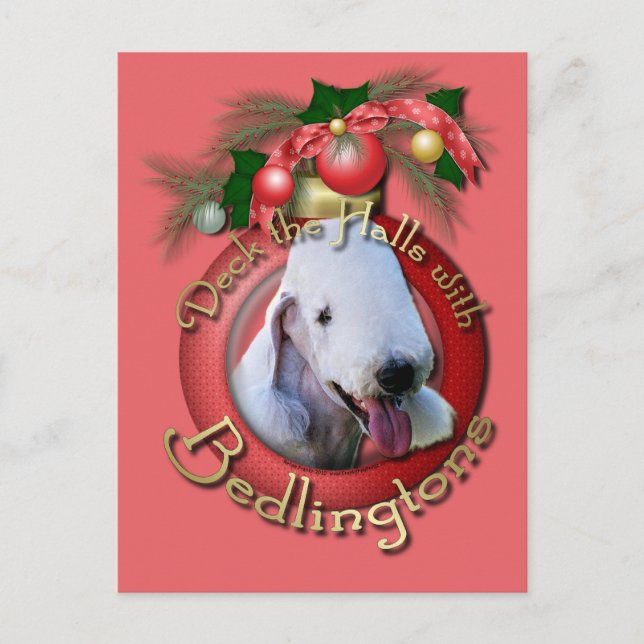 Christmas - Deck the Halls - Bedlingtons Holiday Postcard (Front)