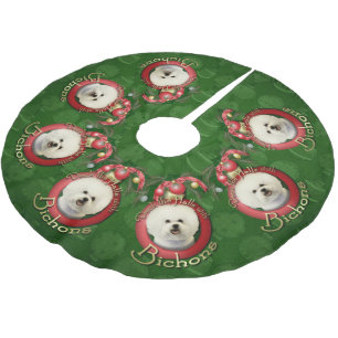 Christmas - Deck the Halls - Bichons Brushed Polyester Tree Skirt