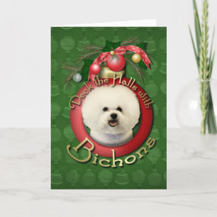 Christmas - Deck the Halls - Bichons Holiday Card