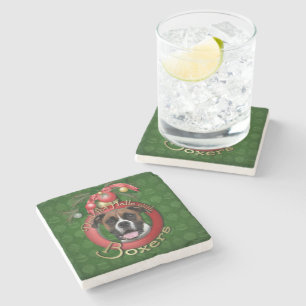 Christmas - Deck the Halls - Boxers - Vindy Stone Coaster