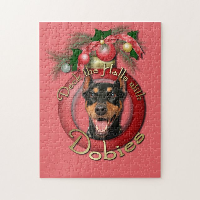 Christmas - Deck the Halls - Dobies - Megyan Jigsaw Puzzle (Vertical)