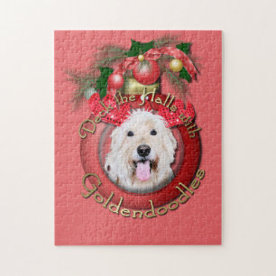 Christmas - Deck the Halls - GoldenDoodles - Daisy Jigsaw Puzzle