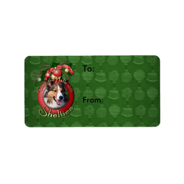 Christmas - Deck the Halls - Shelties Label (Front)