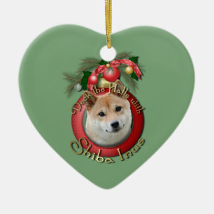 Christmas - Deck the Halls - Shiba Inu Ceramic Tree Decoration