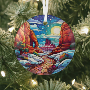 Christmas Decor Arches National Park Utah Outdoor Glass Tree Decoration