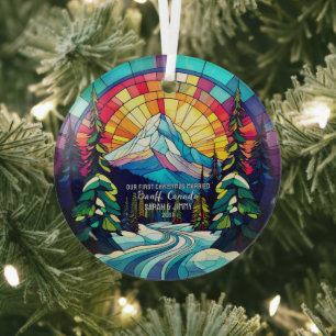 Christmas Decor Banff National Park Canada Married Glass Tree Decoration