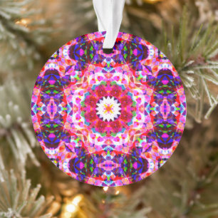 Christmas Decor Modern Funky Pink Blue Green Star Ornament