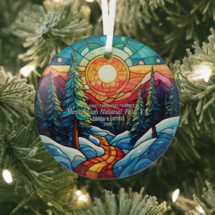 Christmas Decor Shenandoah Virginia Married Couple Glass Tree Decoration
