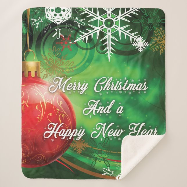 Christmas Decor Sherpa Blanket (Front)