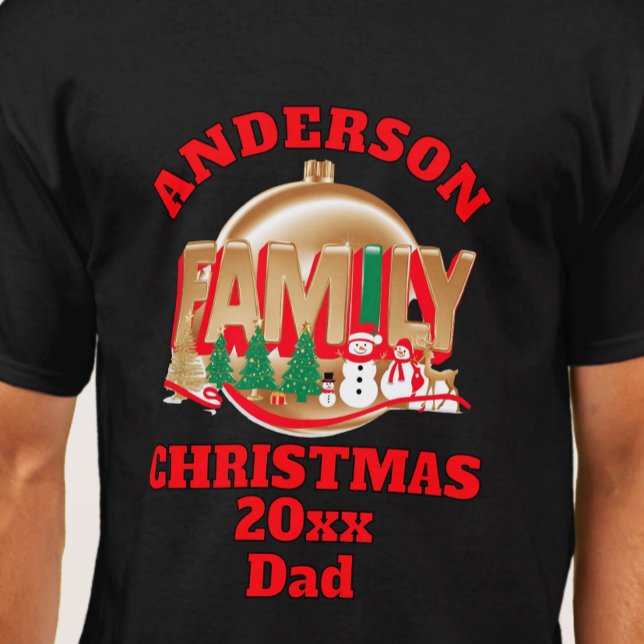 Christmas decorated family name editable T-Shirt (Creator Uploaded)