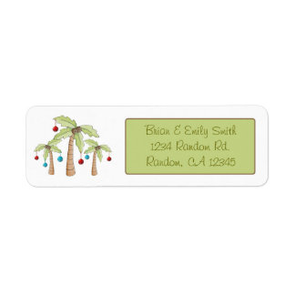 Christmas decorated palm trees return labels