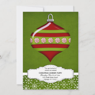 Christmas Decoration (Green) Invitation