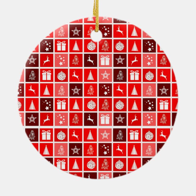 Christmas Decoration Holiday Red Pattern (Back)