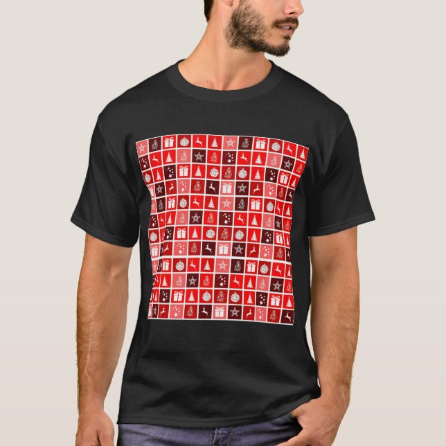 Christmas Decoration Holiday Red Pattern T-Shirt (Front)