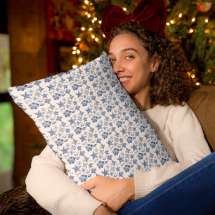Christmas decoration in Delft Blue Cushion