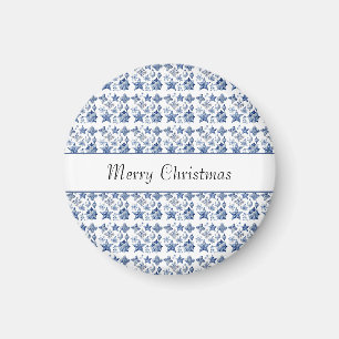 Christmas decoration in Delft Blue customisable Magnet