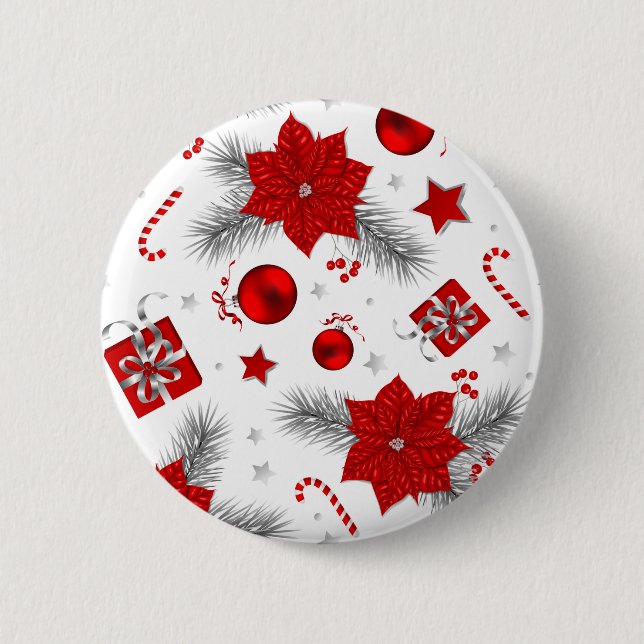 Christmas decoration pattern 6 cm round badge (Front)