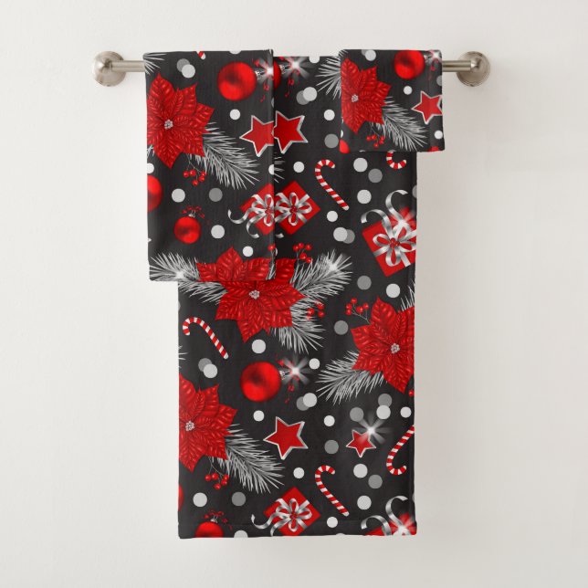 Christmas decoration pattern design bath towel set (Insitu)