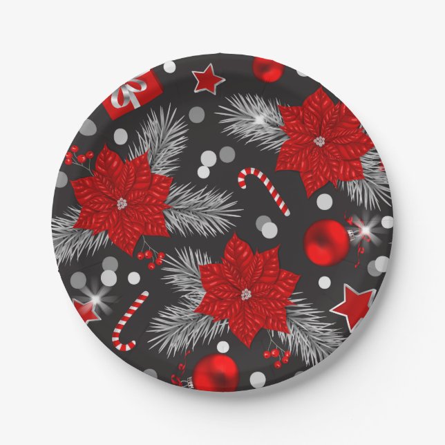 Christmas decoration pattern design paper plate (Front)