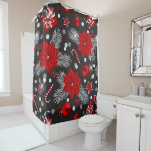 Christmas decoration pattern design shower curtain