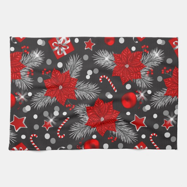 Christmas decoration pattern design tea towel (Horizontal)