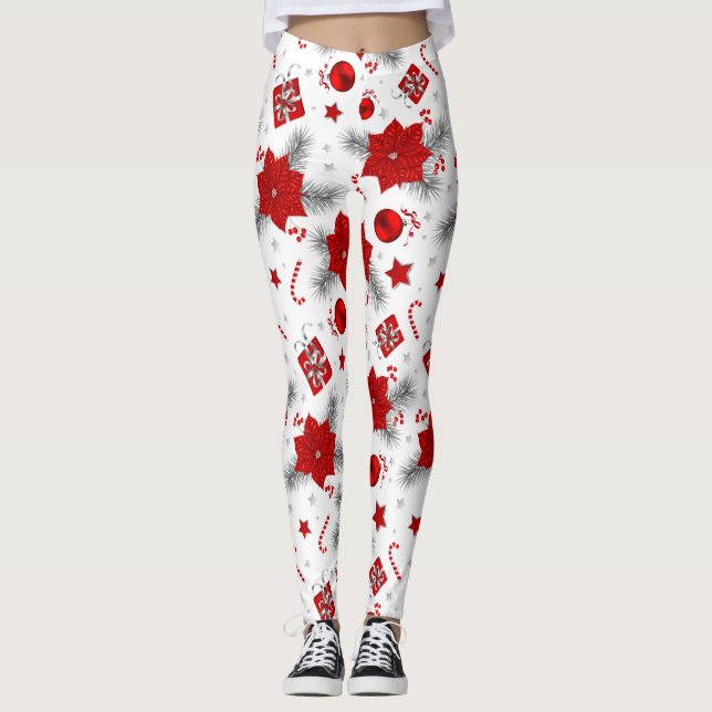 Christmas decoration pattern leggings (Front)