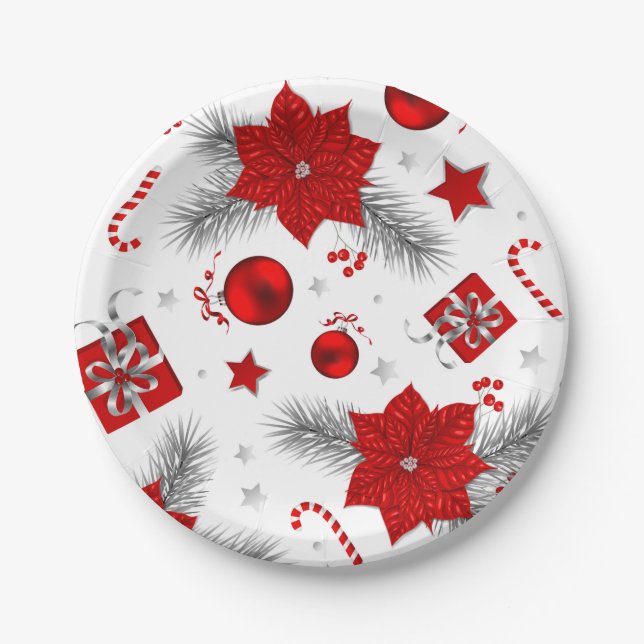 Christmas decoration pattern paper plate (Front)