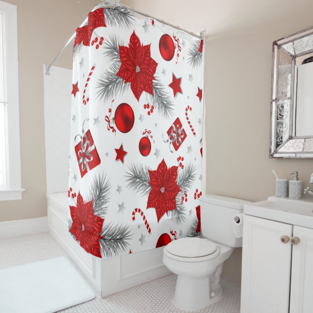 Christmas decoration pattern shower curtain (In Situ)