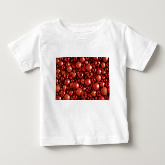 Christmas Decoration Red Baubles Baby T-Shirt (Front)