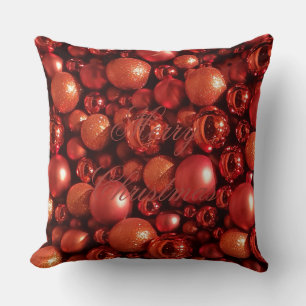 Christmas Decoration Red Baubles Cushion