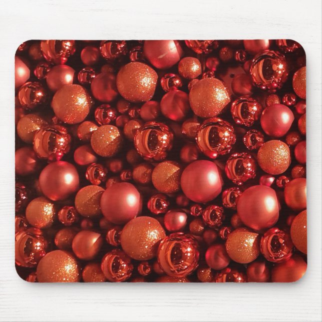 Christmas Decoration Red Baubles Mouse Pad (Front)