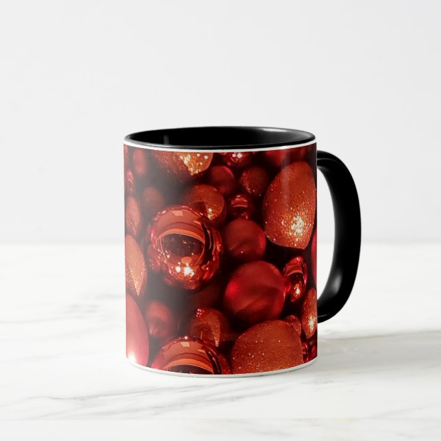 Christmas Decoration Red Baubles Mug (Front Right)