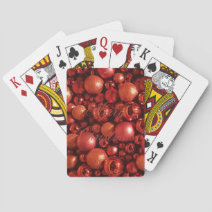 Christmas Decoration Red Baubles Playing Cards