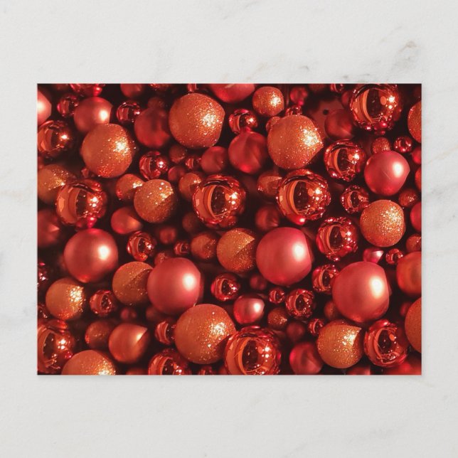 Christmas Decoration Red Baubles Postcard (Front)