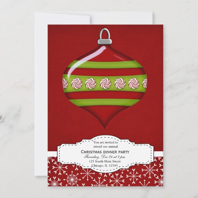 Christmas Decoration (Red) Invitation (Front)