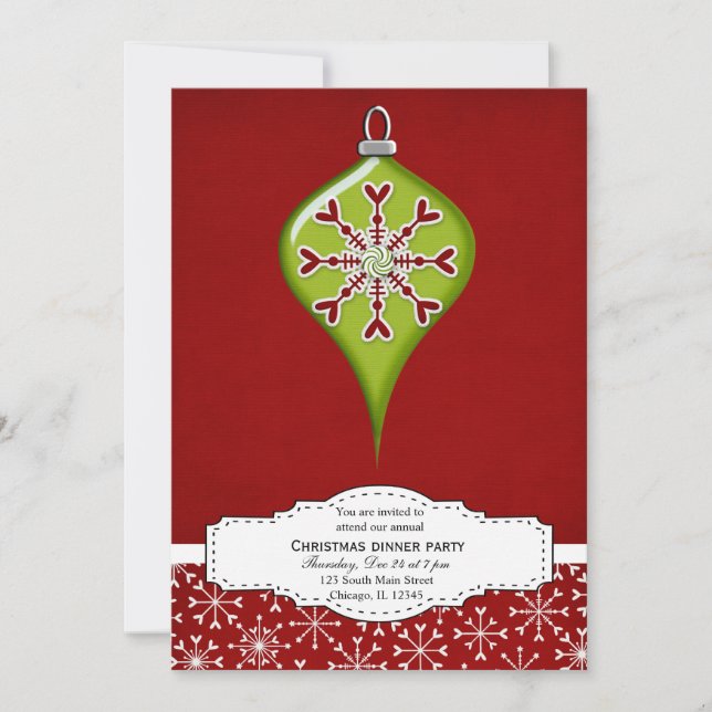 Christmas Decoration (Red) Invitation (Front)