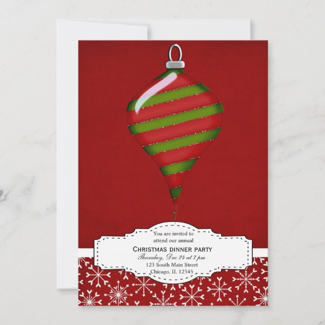 Christmas Decoration (Red) Invitation (Front)